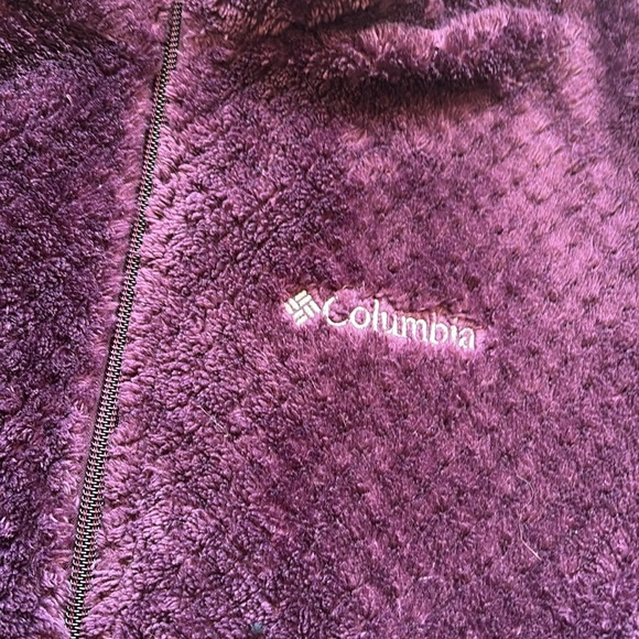 Columbia Full-Zip Plush Fleece Jacket Deep Purple Soft Cozy Layer Small - Picture 2 of 7